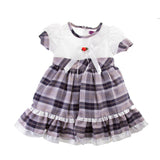 Girls Tartan Check Party Dress Bannockbane Silver