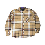 Men's Plaid Velour Lined Check Shirt Thomson Camel