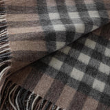 Chequer Tartan 90/10 Cashmere Blanket Camel