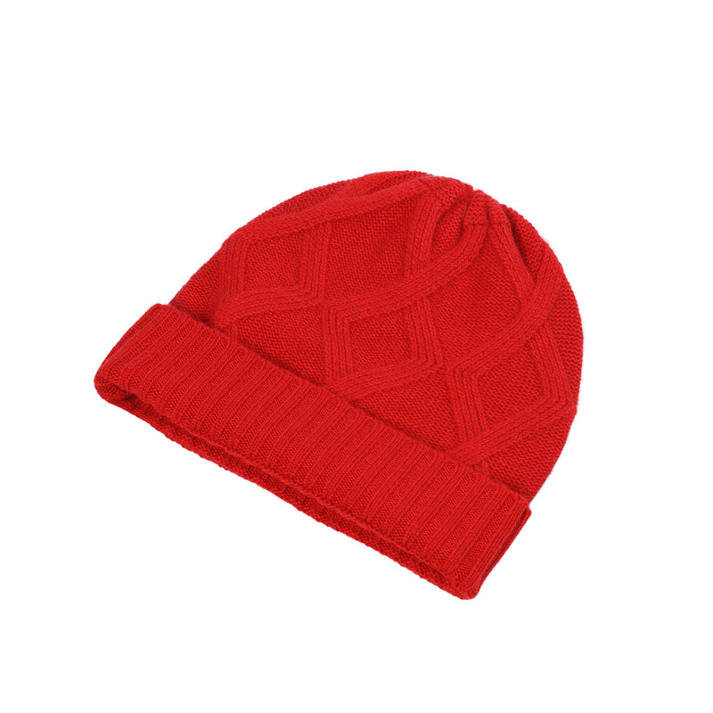 Ladies Racking Detail Turn Up Beanie Cardinal