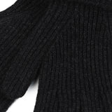 100% Cashmere Gents Rib Glove Charcoal