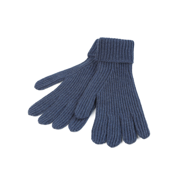 100% Cashmere Gents Rib Glove Denim