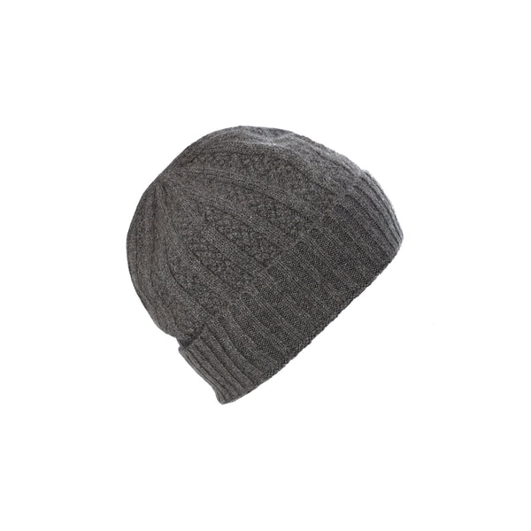 Gents Seed Stitch Rib Turn Up Beanie Ptarmigan