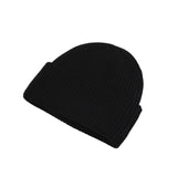 Luxury Rib Deep Turn Up Gents Beanie Black