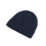 Plain Knit Ladies Beanie Rib Turn Up Astral