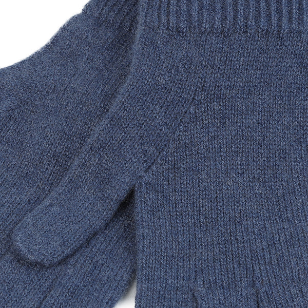 100% Cashmere Plain Glove Gents Denim