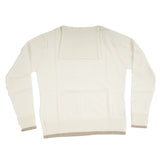 100% Cashmere Ladies Roll Neck White