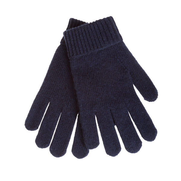 Ladies Plain Lambswool Mix Glove Navy