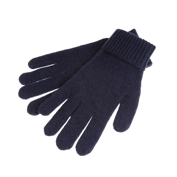 Ladies Plain Lambswool Mix Glove Navy