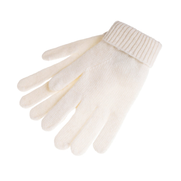 Ladies Plain Lambswool Mix Glove White