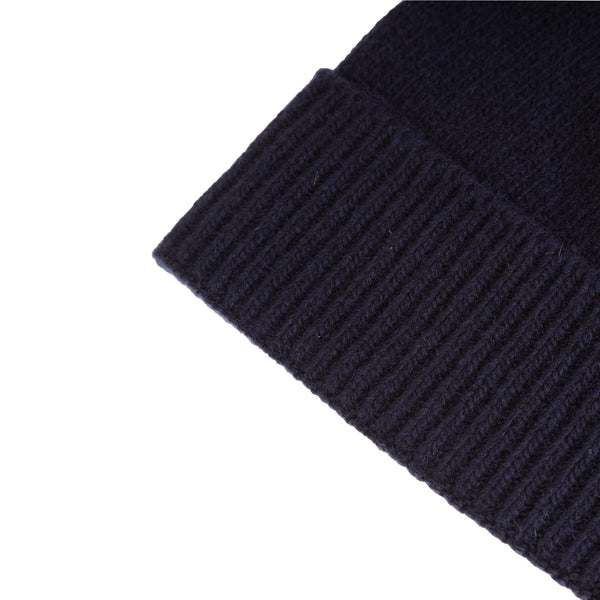 Ladies Plain Lambswool Mix Beanie Navy