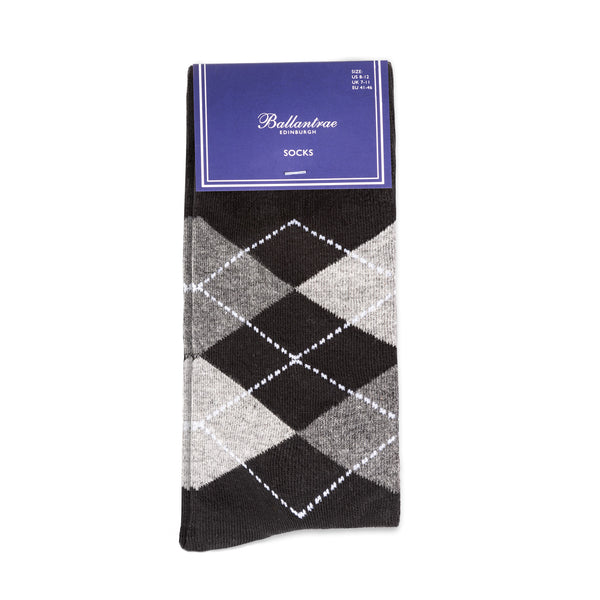 Gents Argyle Pattern Socks Black