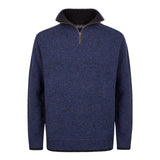 Mens Knitted Half Zip Pullover Navy Marl