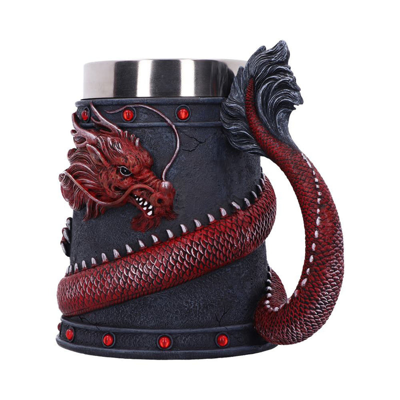 Dragon Coil Tankard Red 16Cm