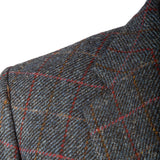 Men's Barra Harris Tweed Jacket Blue Red Check