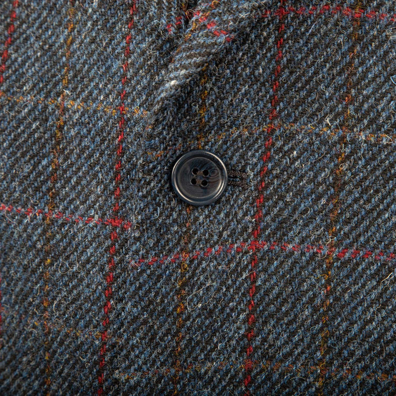 Men's Barra Harris Tweed Jacket Blue Red Check