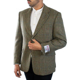 Men's Barra Harris Tweed Jacket Green Hb Check