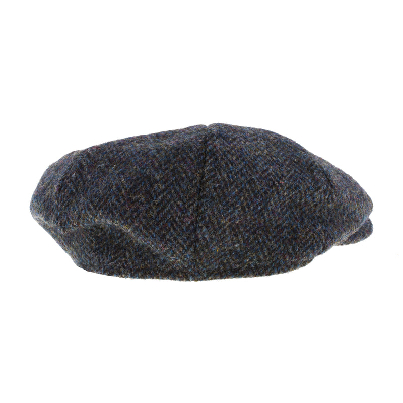 Men's Harris Tweed Carloway Cap 2012 Grey/Blue Herringbone