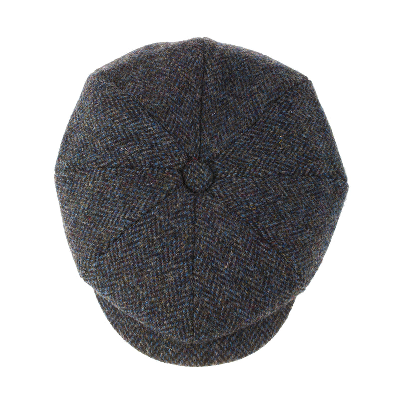 Men's Harris Tweed Carloway Cap 2012 Grey/Blue Herringbone