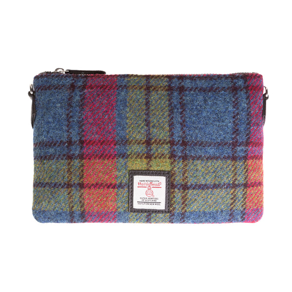 Zip Purse Bag Blue/Pink Check