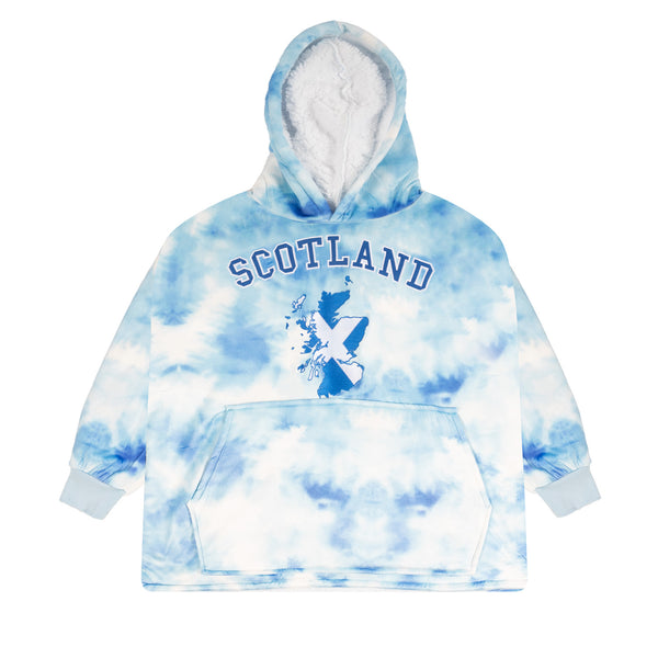 Scotland Map Tie-Dye Kids Blanket Hoodie