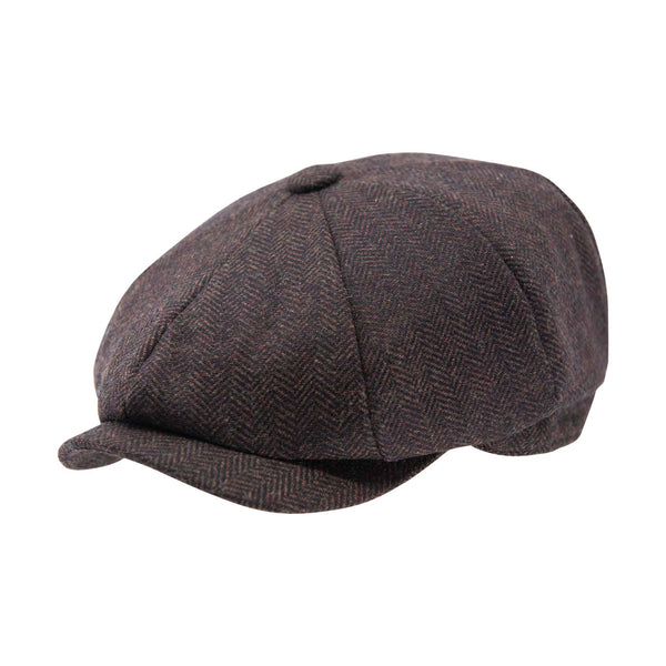 Herringbone Tweed Newsboy Cap