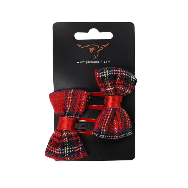 Tartan Hair Clips Red