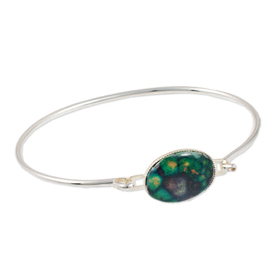 Heathergem Simple Oval Silver Plated Bangle