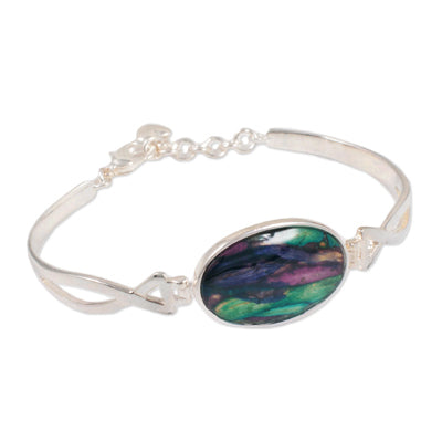 Heathergem Twist Silver Plated Bangle