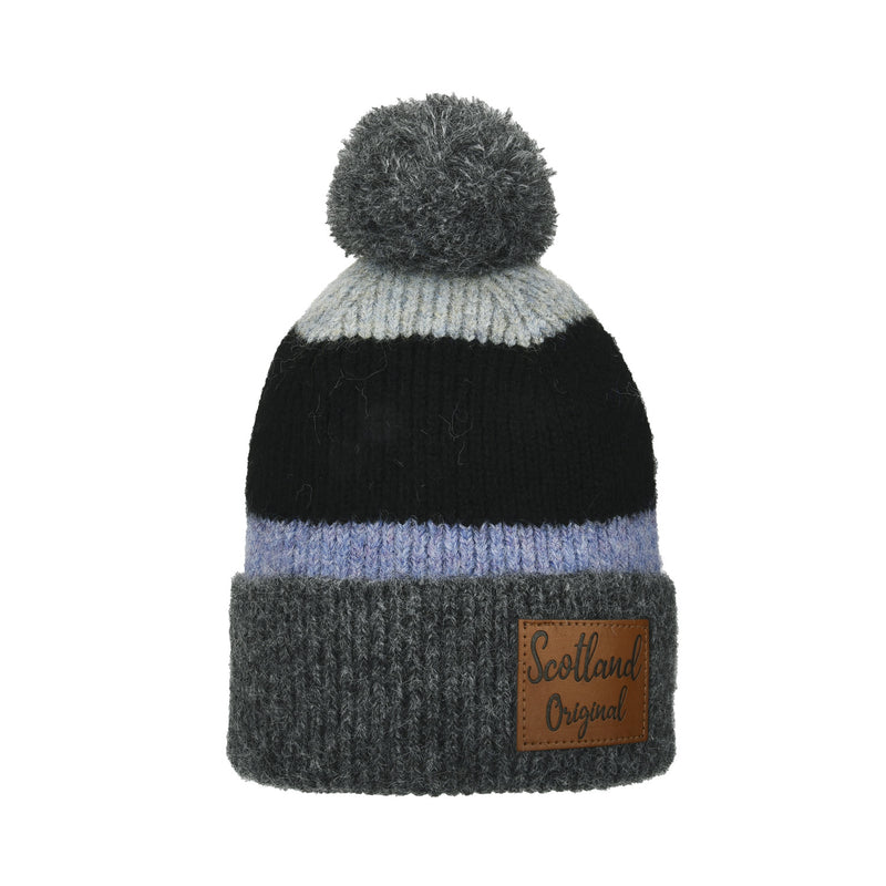 Hanni Scotland Multi Stripe Pom Beanie