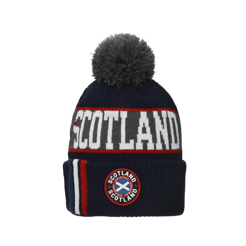 Pills Scotland Stripe Turnup Pom Beanie