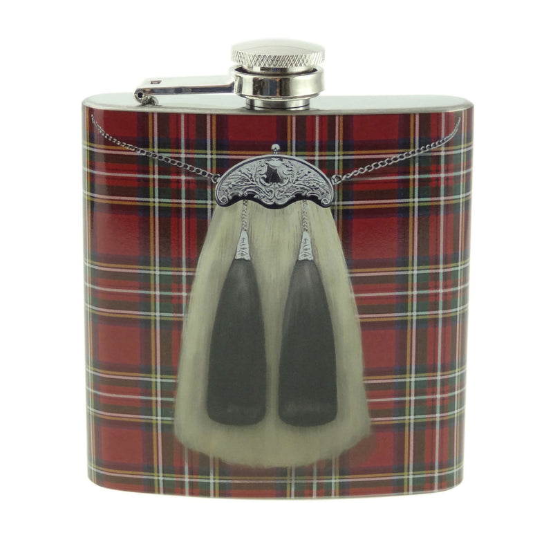 6Oz Transfer Hip Flask Kilt Design