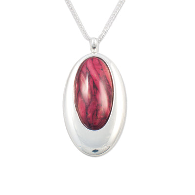 Heathergem Silver Plated Oval Pendant