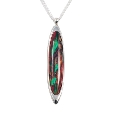 Heathergem Silver Plated Long Oval Pendant