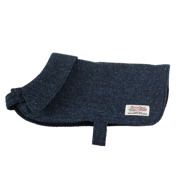 Dog Coat Harris Tweed Blue Herringbone