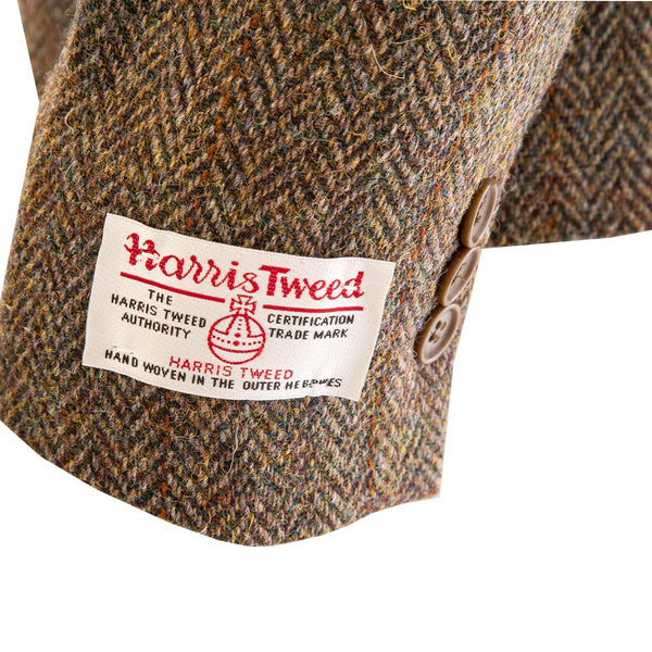 Ladies Iona Harris Tweed Jacket Brown Herringbone