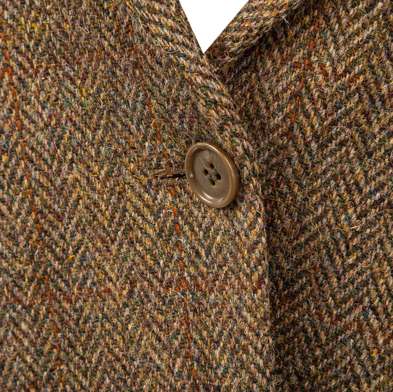 Ladies Iona Harris Tweed Jacket Brown Herringbone