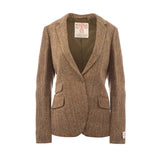 Ladies Iona Harris Tweed Jacket Brown Herringbone