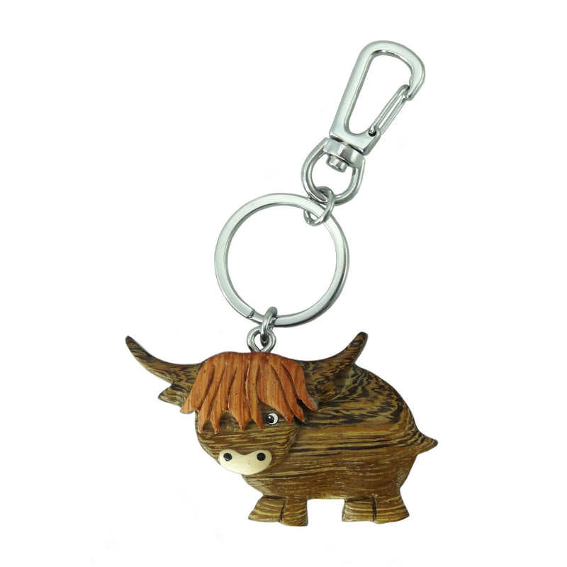 Wooden Cow Key Ring