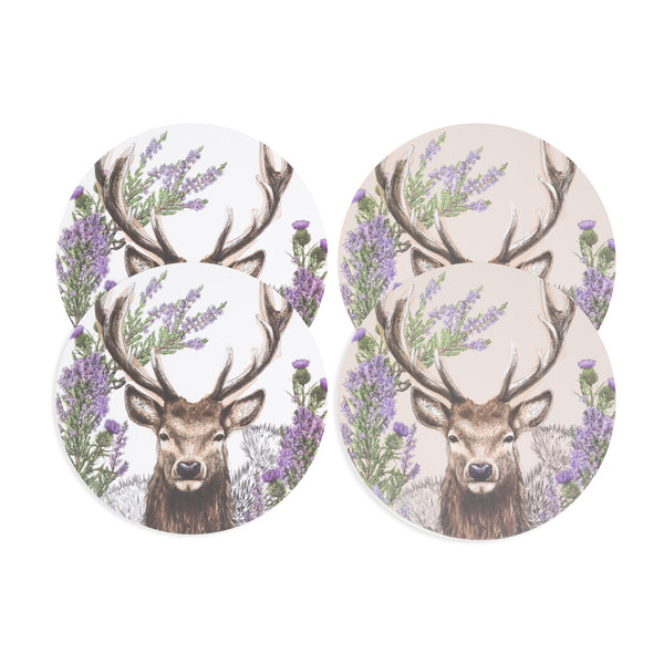 Wild Stag Set Of 4 Cork Coasters