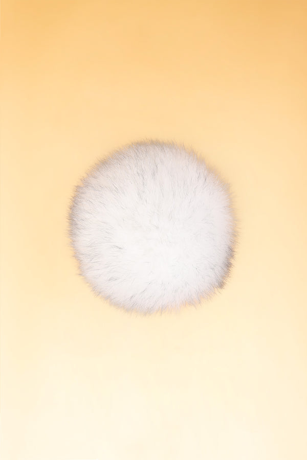 100% Real Fur Pom Pom White/Black