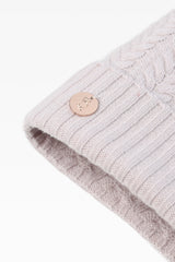 100% Cashmere New Georgie Hat Fog/Pearl Grey Pom