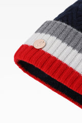 Andie Stripe Pom Hat - Faux Fur