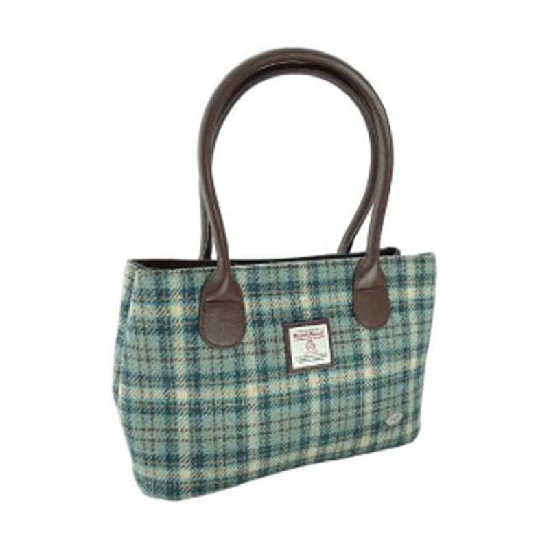 Harris Tweed Ladies Handbag - Classic Duck Egg Cream Chk