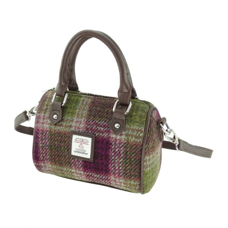 Harris Tweed Kilbride Mini Bowling Bag Heather Check