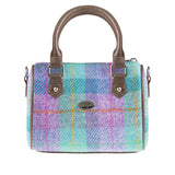 Harris Tweed Kilbride Mini Bowling Bag Green & Purple Check