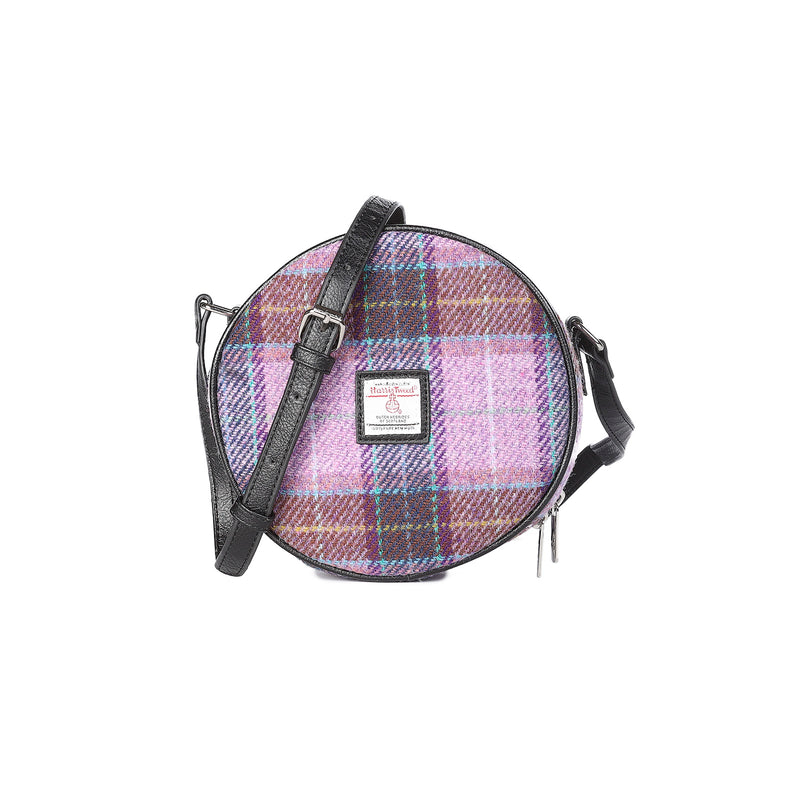 Harris Tweed Round Bag Bannock Pink/Lilac Check