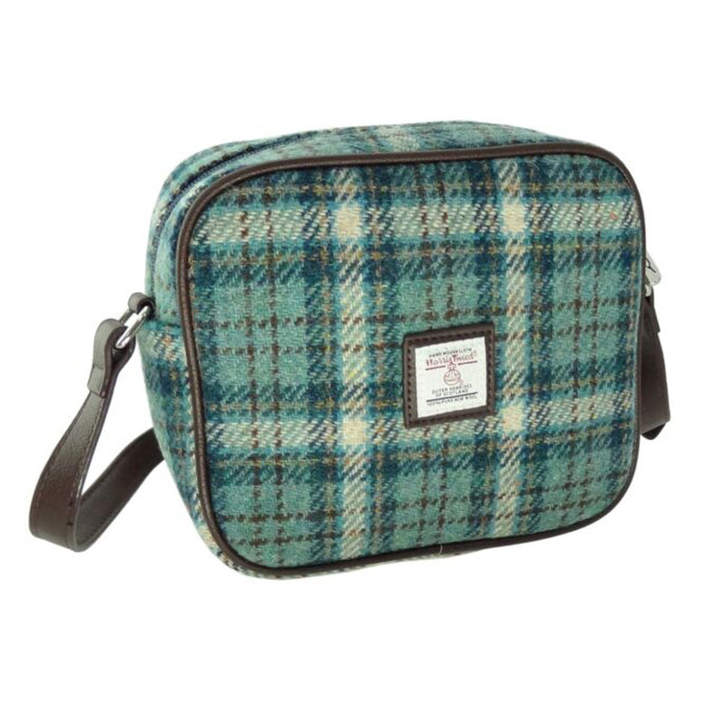 Harris Tweed Almond Mini Bag Duck Egg Cream Chk