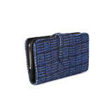 Iona Long Purse Blue Basket Weave