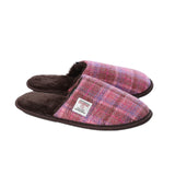 Harris Tweed Slippers Pink Check